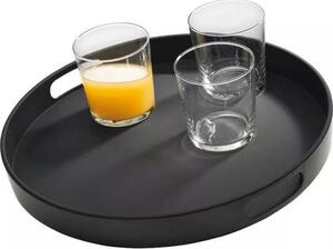 Tác podnos melamin APS 35,5 cm, kulatý, černý, vysoký okraj