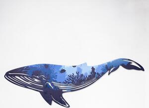Wallexpert Dekorativní kovový nástěnný doplněk Reef Whale Metal Wall Art - APT651, Vícebarevná