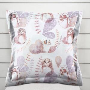Biante Dětský bavlněný povlak na polštář s lemem Sandra SA-284 Hnědé sovy 30 x 50 cm