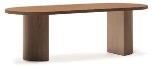 Kulatý jídelní stůl s deskou v dekoru ořechového dřeva 100x240 cm Nealy – Kave Home