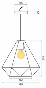 Toolight - Závěsná stropní lampa Industry - černá - APP252-1CP