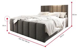 Čalouněná postel boxspring LAGO + topper, 140x200, sawana 21