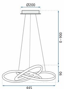 Toolight - Závěsná stropní lampa Ring LED s dálkovým ovládáním - zlatá - APP390-CP