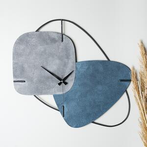 Wallexpert Dekorativní nástěnné hodiny Brazil - Grey, Modrá, Šedá