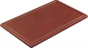Prkénko krájecí plastové 32,5x26,5x2 cm GN 1/2, s drážkou, hnědé