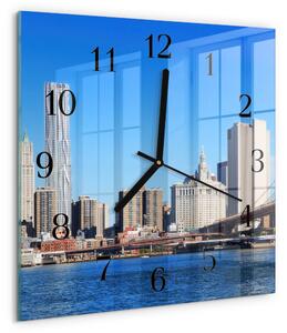 Skleněné hodiny na stěnu Horizontální sépie zskc-30x30-00172245