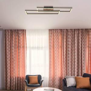 Stropní svítidlo Dakari LED, délka 80 cm, černá/tmavé dřevo