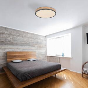 LED stropní svítidlo Doro, Ø 45 cm, tmavý grafit/dřevo, dřevo, 830 Kč