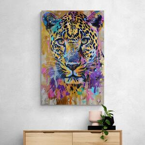 Obraz leopard s imitací malby