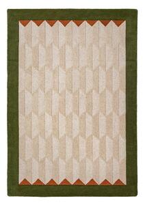Zelený/v přírodní barvě ručně tkaný vlněný koberec 120x170 cm Apex Border Wool – Flair Rugs