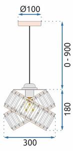 Toolight - Závěsná stropní lampa Organ - černá/růžově zlatá - APP1105-1CP