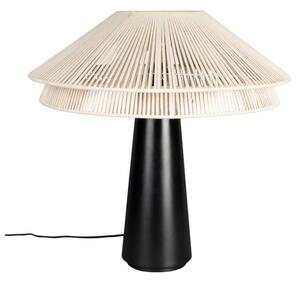 Černobílá stolní lampa s textilním stínidlem (výška 62 cm) Elon – Dutchbone
