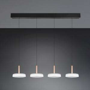 Trio Lighting LED závěsné svítidlo Celeste bílá/hnědá 115 cm 4 světla stmívatelné sklo, stmívatelný, Bílá / opál, Obývací pokoj / jídelna, Sklo, Moderní