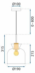 Toolight - Závěsná stropní lampa Verto - černá - APP1182-1CPA