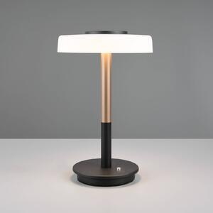 LED stolní lampa Celeste bílá/hnědá 35 cm sklo/kov Touchdim