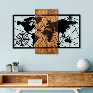 ASIR Nástěnná dřevěná dekorace WORLD MAP