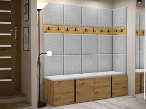 Šatní skříň Tavasz II, Barva: dub artisan / dub artisan + černá, Barva látek:: Abriamo 06 5903211370991