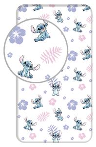 Jerry Fabrics Bavlněné napínací prostěradlo 90x200 + 25 cm - Lilo and Stitch