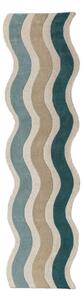 Modrý ručně tkaný vlněný běhoun 80x300 cm Cascade Wool – Flair Rugs