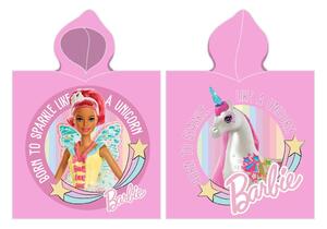 Carbotex Dětské pončo 50x115 cm - Barbie a kouzelný jednorožec