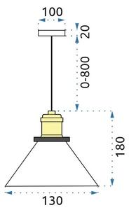 Toolight - Závěsná stropní lampa Verto A - černá/transparentní - APP042-1CP