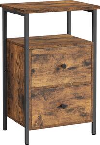 VASAGLE Noční stolek se dvěma zásuvkami a policí 38 x 60 x 28 cm