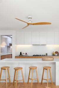 JUST FAN M stropní ventilátor, bílá/světlé dřevo s DC motorem - FARO