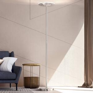 FISCHER & HONSEL LED stojací lampa Dent, matný nikl/chrom, 180 cm, 1 světlo., stmívatelný, Hliník / šedá / zinek, Obývací pokoj / jídelna, kov, Moderní, stojací lampa