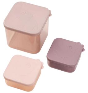 Sada růžových plastových potravinových boxů Done by Deer Elphee M