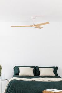 HEYWOOD L stropní ventilátor, bílá/světlé dřevo s DC motorem - FARO