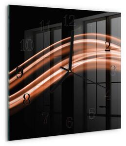 Skleněné hodiny na stěnu Abstraktní čáry zskc-30x30-00172459