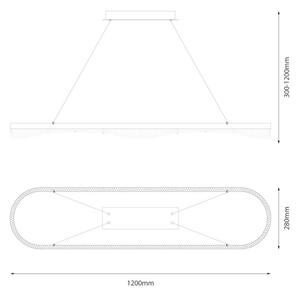 LED Lustr na lanku LED/45W/230V zlatá