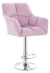 LuxuryForm Barová židle AMALFI VELUR na stříbrném talíři - levandule