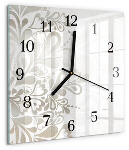 Skleněné hodiny na stěnu Květinové umění zskc-30x30-00172497
