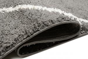 Kusový koberec shaggy Praka šedý 60x100cm