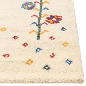 Vlněný koberec gabbeh 140 x 200 cm béžový HUSUNLU