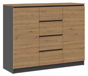 Komoda TopEshop 120 x 40 x 97 cm antracit matná