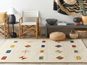 Vlněný koberec gabbeh 160 x 230 cm béžový MISINLI