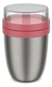 Světle červená/ve stříbrné barvě termoska na jídlo z nerezové oceli 500 ml Ellipse – Mepal