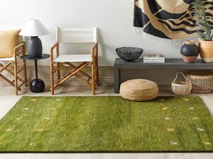 Vlněný koberec gabbeh 160 x 230 cm zelený YALAFI