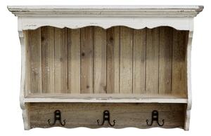 Krémová antik dřevěná nástěnná polička Shelfie - 69*18*49cm