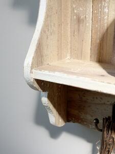 Krémová antik dřevěná nástěnná polička Shelfie - 69*18*49cm