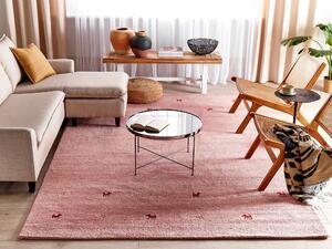 Vlněný koberec gabbeh 200 x 300 cm růžový YALAFI