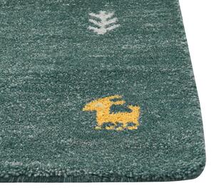 Vlněný koberec gabbeh 200 x 300 cm zelený CALTI