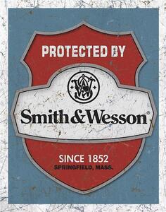 Plechová cedule Smith & Wesson - Protected 40 cm x 32 cm