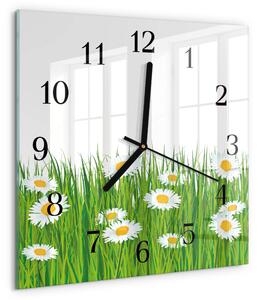 Skleněné hodiny na stěnu Sedmikráska zskc-30x30-00172576