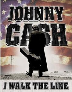 Plechová cedule Johnny Cash - Walk the Line 32 cm x 40 cm