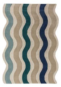 Modrý ručně tkaný vlněný koberec 140x200 cm Cascade Wool – Flair Rugs