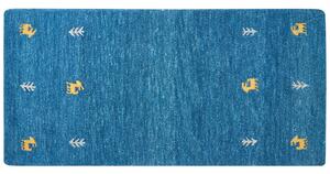 Vlněný koberec 80 x 150 cm modrý CALTI