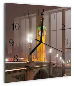 Skleněné hodiny na stěnu Big Ben zskc-30x30-00172579